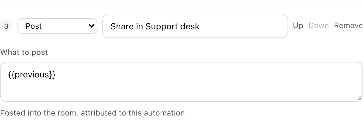 Configuring the final room post after human approval