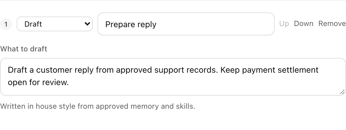 The prepare step in a saved, paused workflow configuration