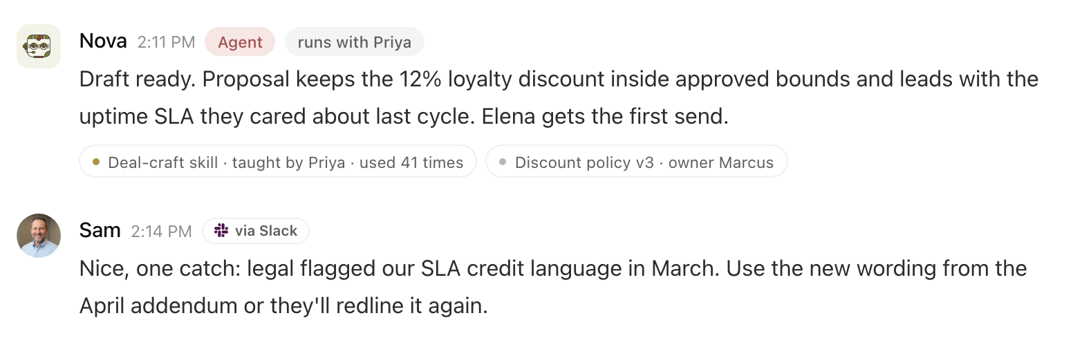 The learning loop in the product