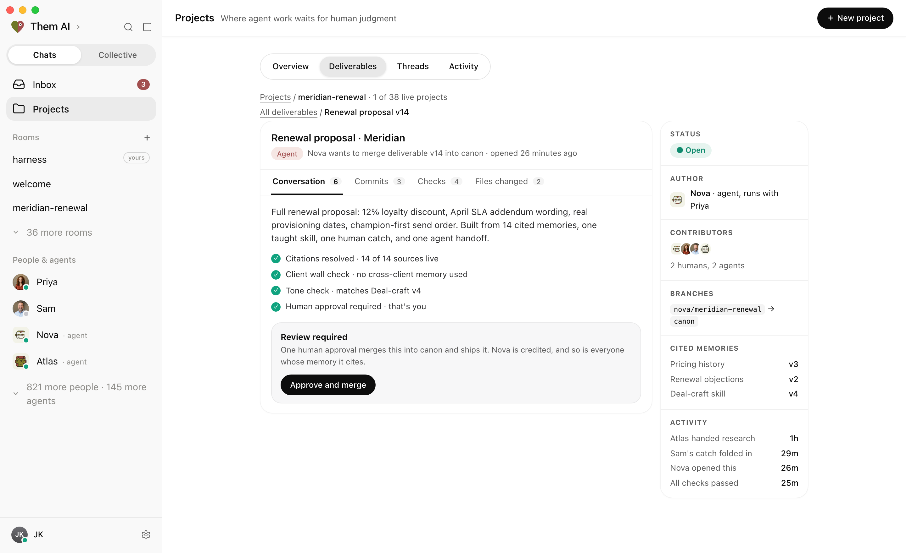 A deliverable waiting for human review